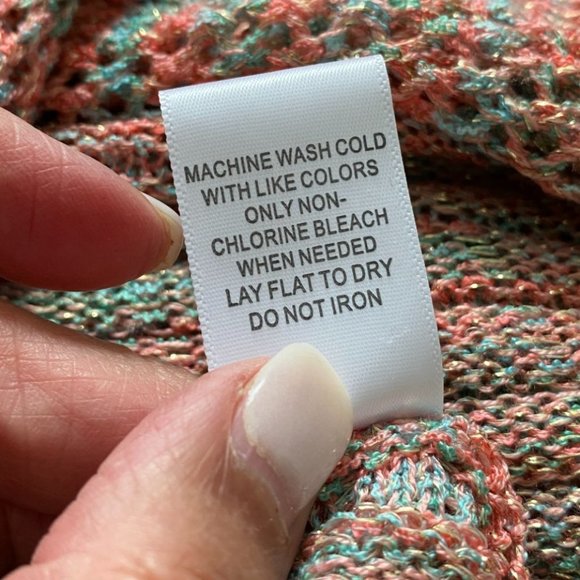 Krazy Kat Womens NWT Pink and Blue Long Line Cardigan with Glitter Size XXL - Picture 6 of 12